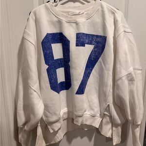 Altar'd State-Off White Sweatshirt with Blue Number 87